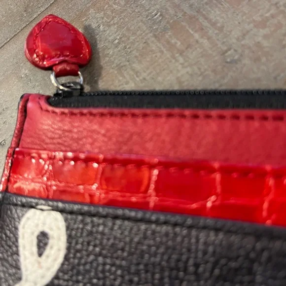 Brighton Love Zip Card Holder - Red, Black, White - Picture 4 of 8